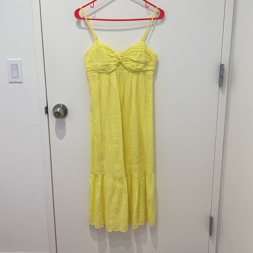 Yellow BR Midi Linen Dress